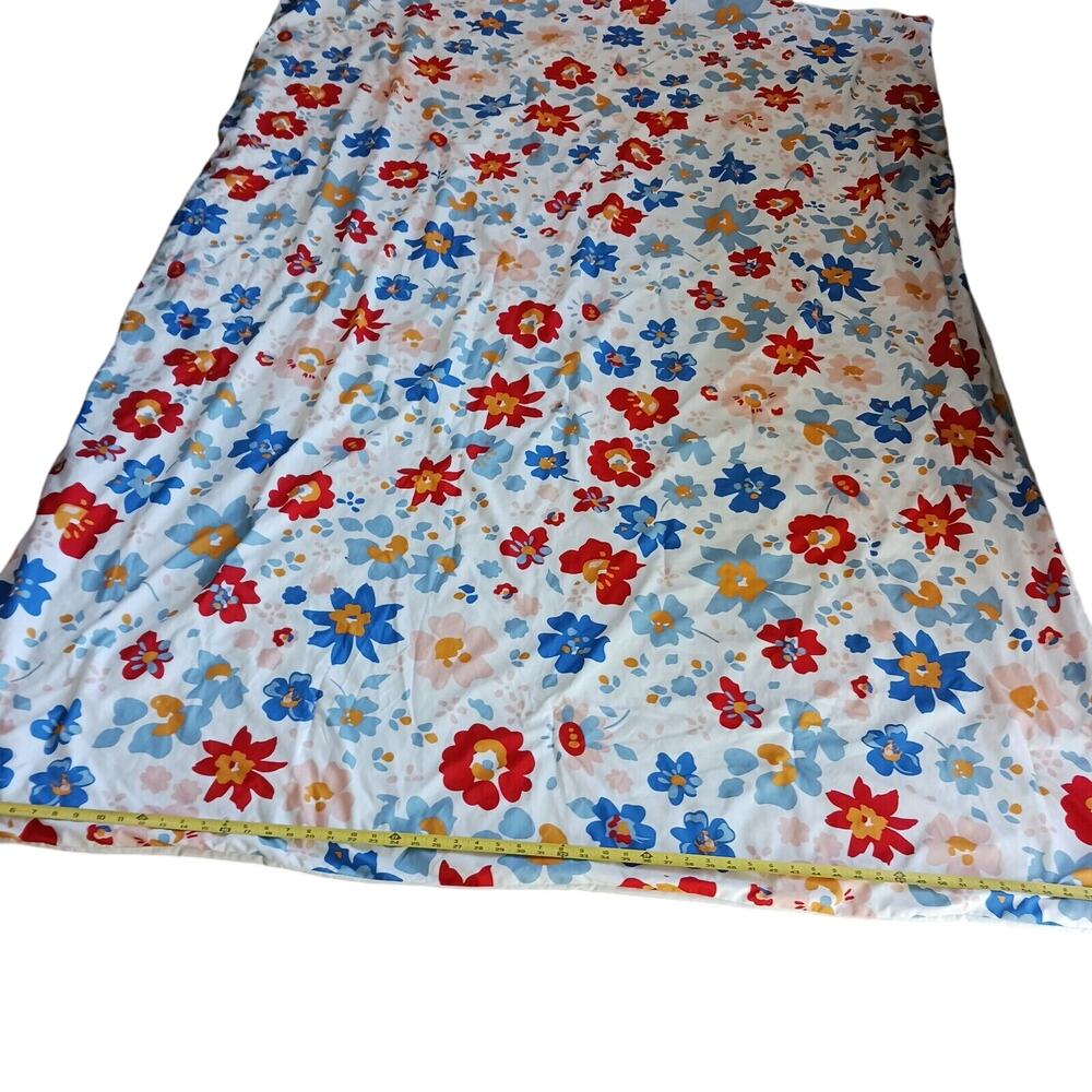 Red Floral Bohemian Twin Blanket Comforter Bedspread 91.x62 White Colorful VTG - Picture 6 of 15